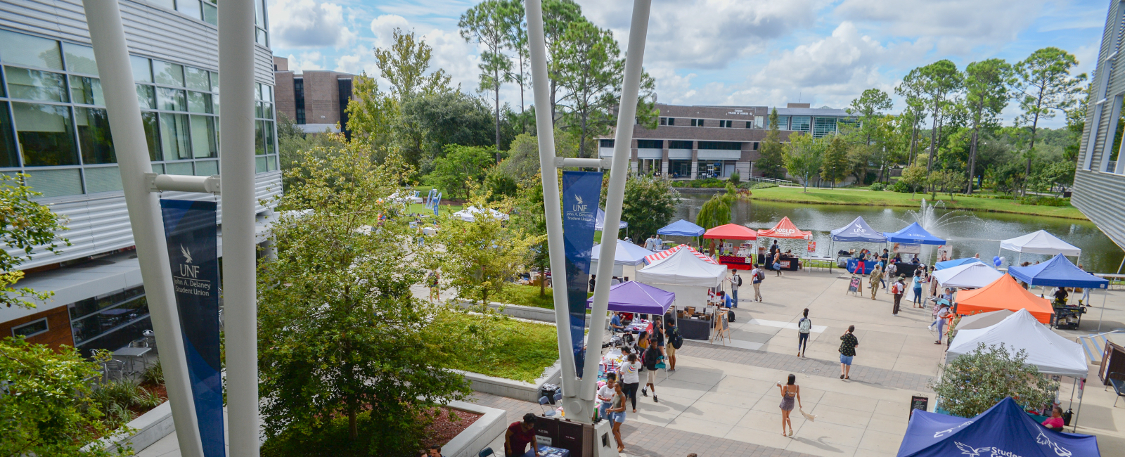 view of students at Market Days at the Student Union