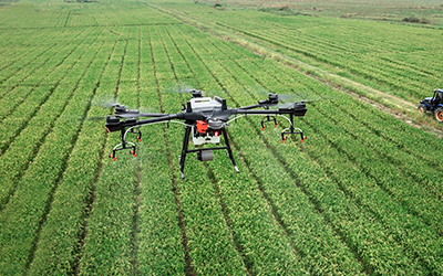 farming drone over a field