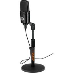 Adjustable tabletop microphone and stand