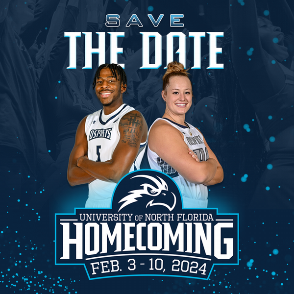 Homecoming Save The Date. University of North Florida Homecoming February 3 - 10, 2024