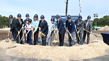 President Limayem and other leaders breaking ground
