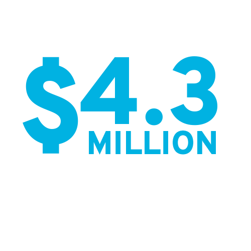 4.3 million dollars went toward scholarships, fellowships and study abroad