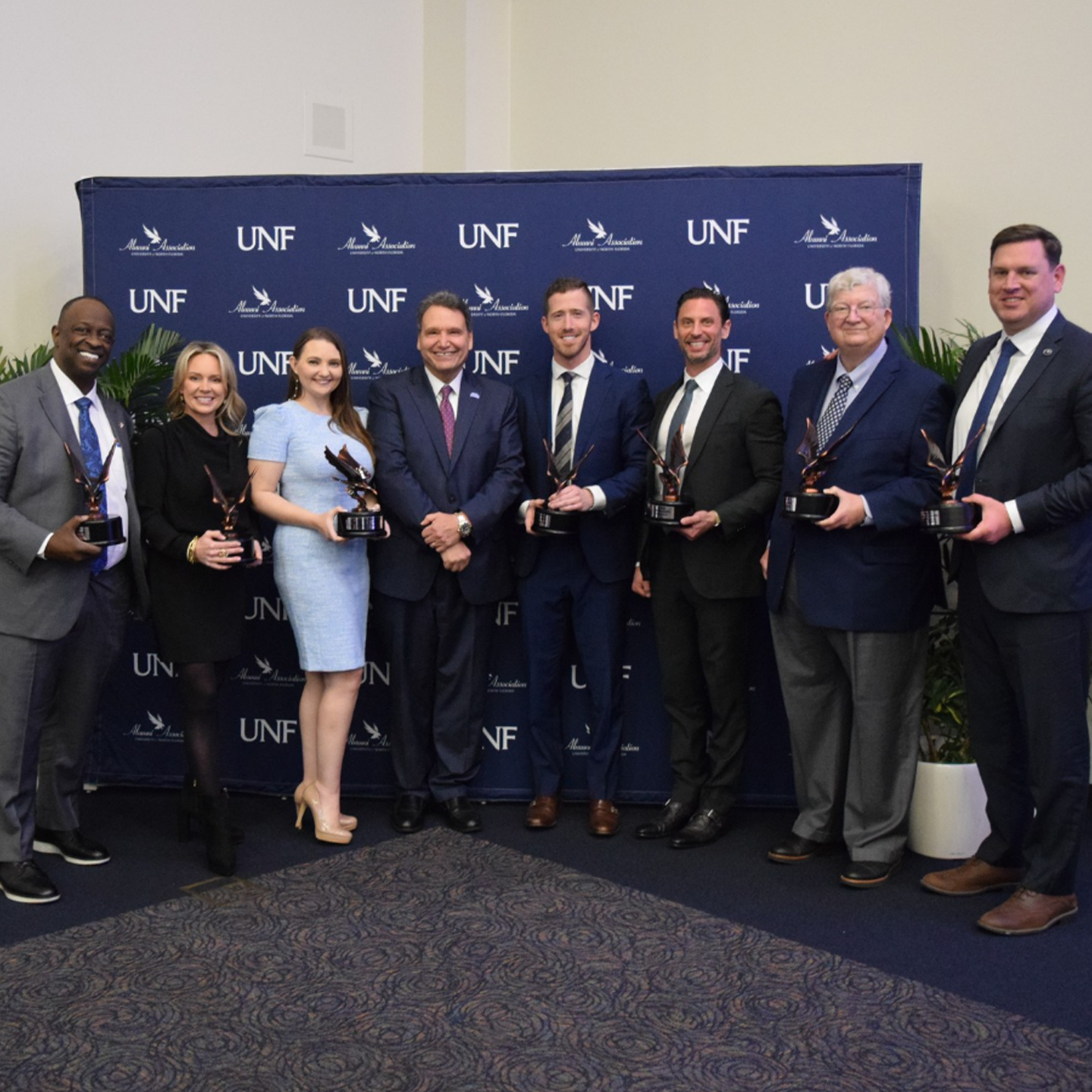 president limayem and the recipients of the alumni recognition awards