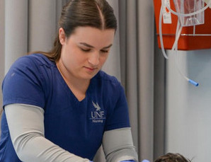 Katie Lewis in simulation lab