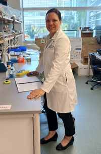 Marie Mooney working in lab