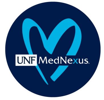 UNF MedNexus logo layered over heart