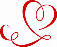 Red heart with swirl