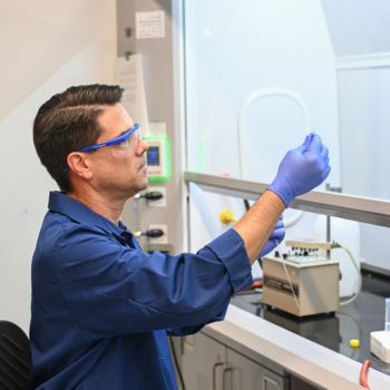 Dr. Corey Causey in the lab setting