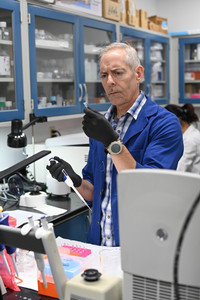 Kerry Clark working in the lab