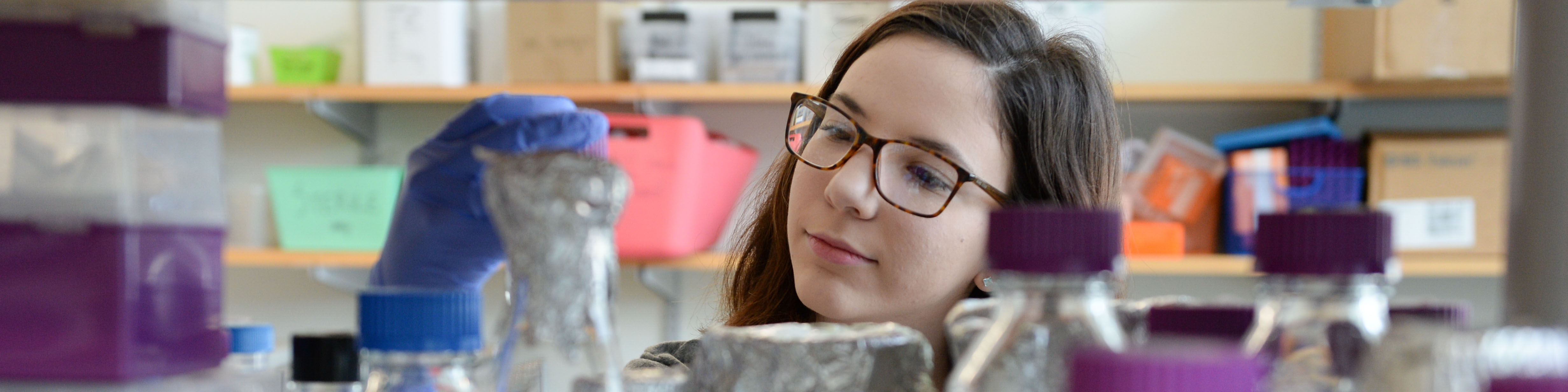 Student in research lab