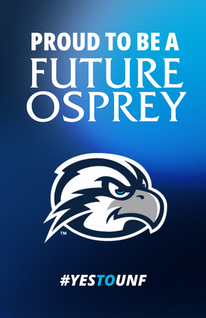 click to download 11x17 poster of ozzie athletics logo with text of Proud to Be a Future Osprey and #YESTOUNF
