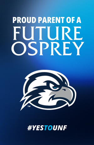 click to download 11x17 poster of ozzie athletics logo with text of Proud Parent of a Future Osprey and #YESTOUNF
