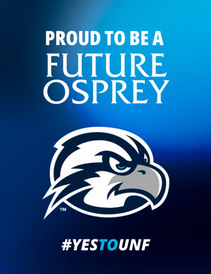 click to download 8.5x11 poster of ozzie athletics logo with text of Proud to be a Future Osprey and #YESTOUNF