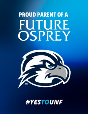 click to download 8.5x11 poster of ozzie athletics logo with text of Proud Parent of a Future Osprey and #YESTOUNF