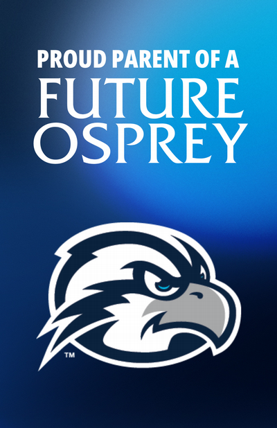 click to download 11x17 inch poster with text of Proud parent of a future osprey and UNF Ozzie logo on blue background