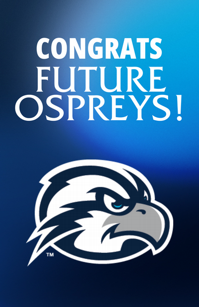 click to download 11x17 inch poster with text of congrats future ospreys and a UNF Ozzie logo on a blue background
