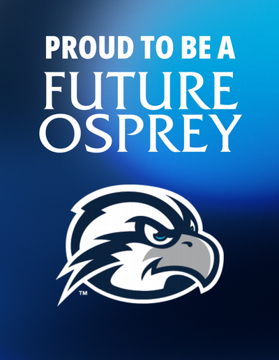 click to download 8.5x11 inch poster with text of Proud to be a future osprey and a UNF Ozzie logo on a blue background