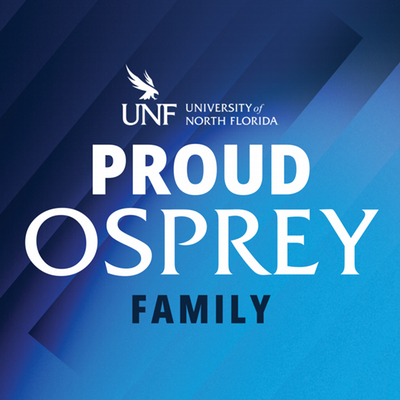 click to download social media post with UNF logo and text of Proud Osprey Family