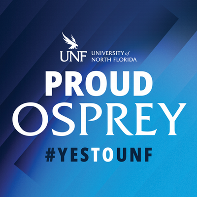 click to download social media post with UNF logo and Proud Osprey #YESTOUNF