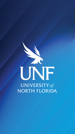 click to download mobile wallpaper of unf logo on a blue gradient background