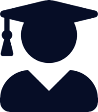 Icon of a person with a graduation cap on