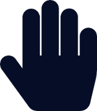 Icon of an open face hand