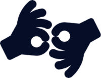 Icon of two hands each doing the okay symbol with their thumb and index fingers