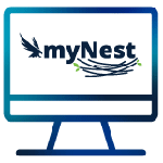 computer with myNest logo in the screen