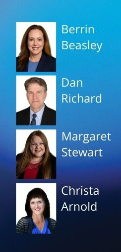 Berrin Beasley, Dan Richard, Margaret Stewart, Christa Arnold