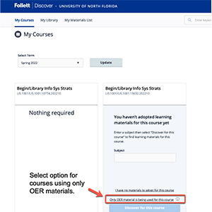 discover course materials inside follett site