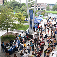 crowd shot at the student union