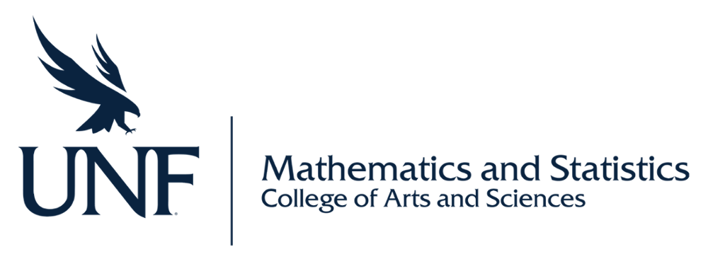 UNF logo with College of Arts and Sciences, Mathematics and Statistics text beside it