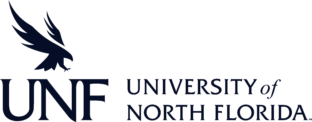 UNF blue logo with University of North Florida text