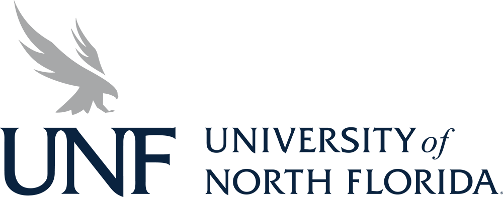 UNF blue and grey logo with University of North Florida text