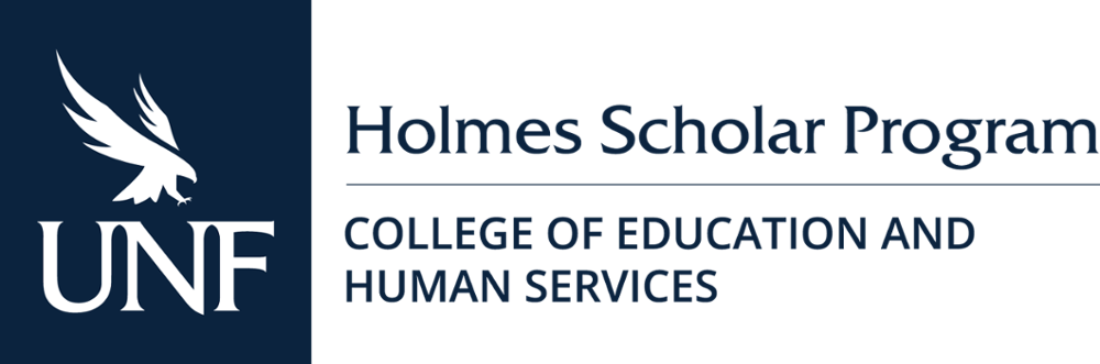 UNF logo text of Holmes Scholar Program College of Education and Human Services