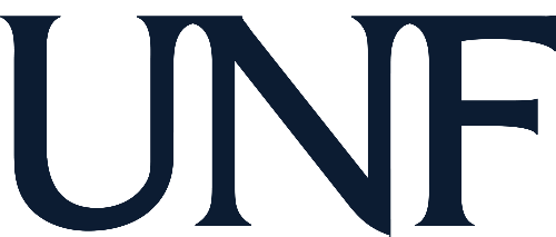 Logo with the text UNF in blue