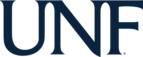 Logo with the text UNF in blue