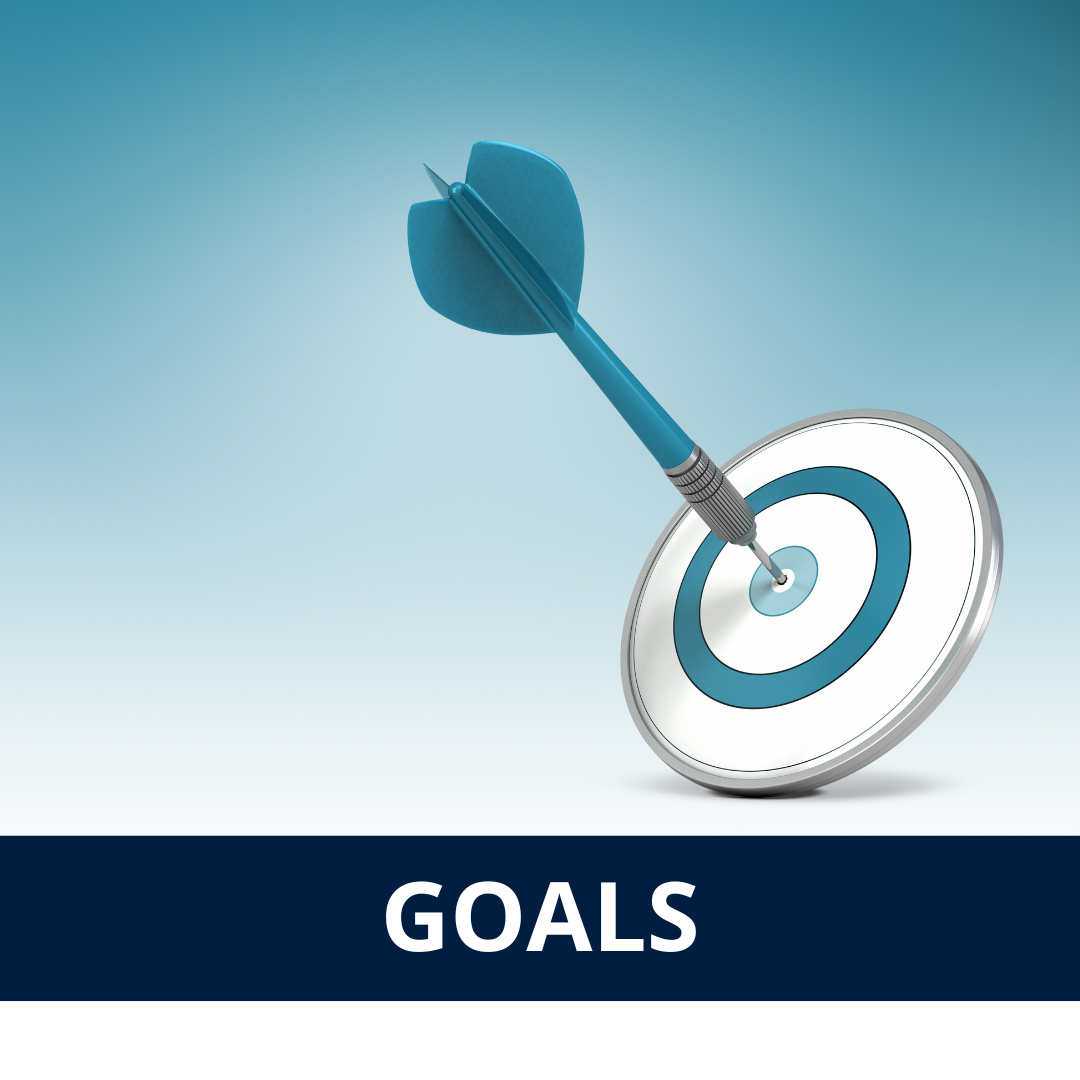 Goals with a bullseye target
