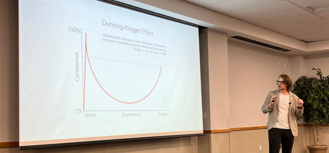 IGNITE Presenter Matthew speaking on the Dunning-Kruger Effect