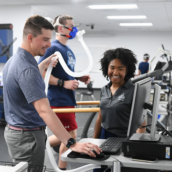 Three Kinesiology students testing V02 max