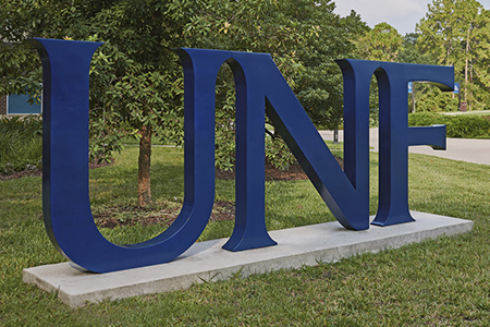 unf letters sculpture