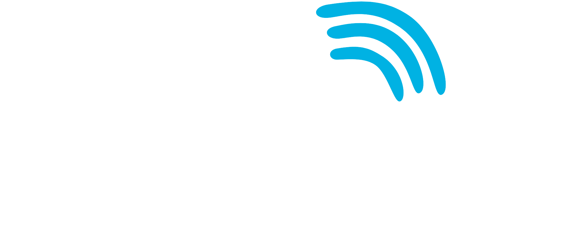 Online with three blue lines above the i to symbolize online internet service