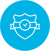 outline badge and banner around a shield