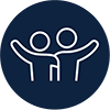 simple outline of two people with arm around each other