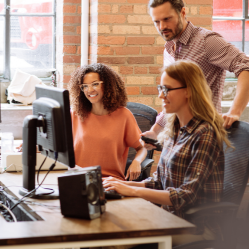 People Working around a computer