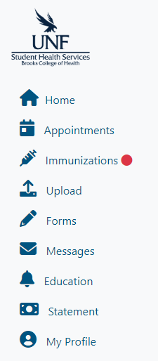 Patient Portal Immunizations and Document Upload Tabs