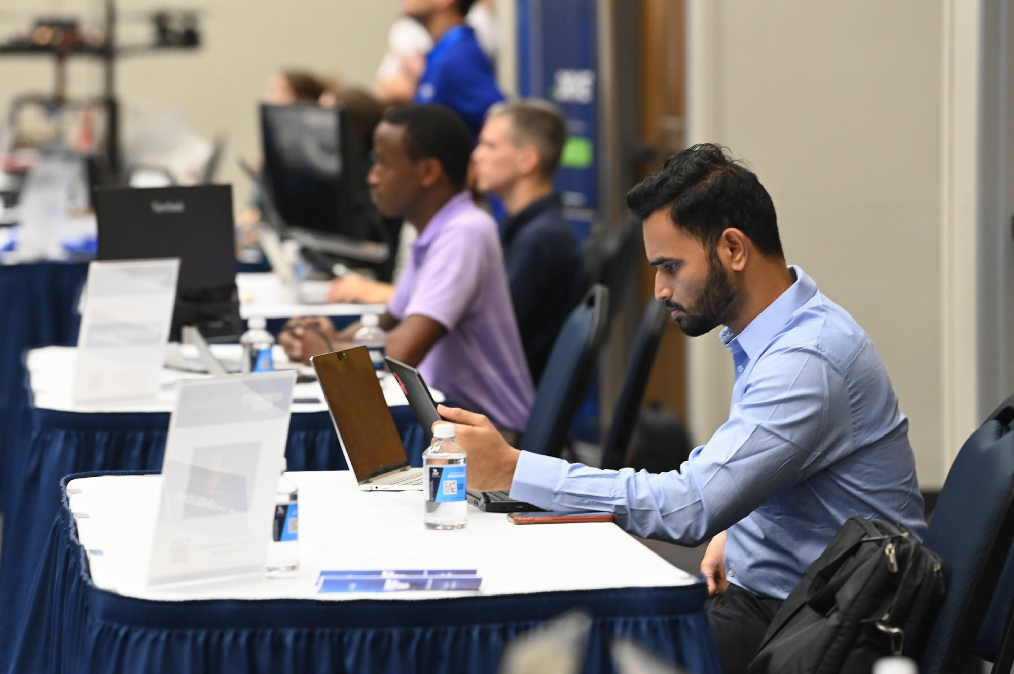 Business student on laptop