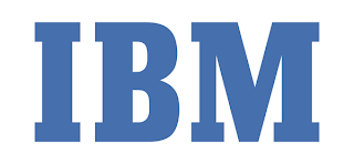 Blue text IBM logo