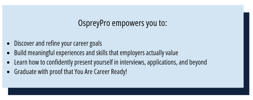 Four points on how becoming an OspreyPro empowers students