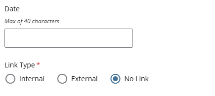 Date and Time field and Link Type fields in cascade editor Link Type set to external